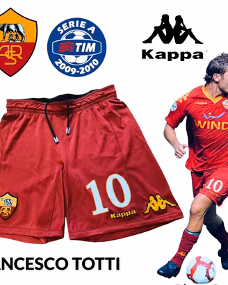 ✅🟡🔴 PANTALONCINI AS ROMA TOTTI 2009/2010 KAPPA M