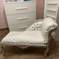 Chaise longue  bianca e argento