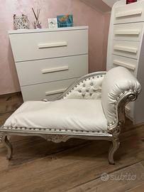 Chaise longue  bianca e argento