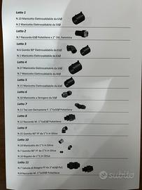 FINE STOCK – 18 LOTTI MATERIALE IDRAULICO NUOVO