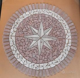 mosaico rosone in marmo anticato rosa dei venti 