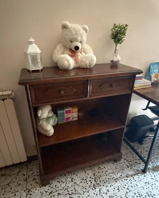 mobiletto/libreria a due ripiani con due cassetti