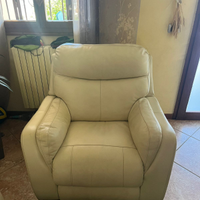 Divano relax e poltrona relax in pelle