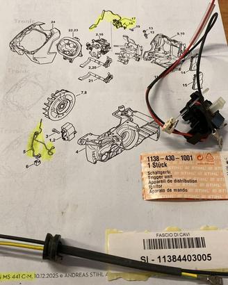 Distributore e cablaggio STIHL MS441