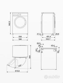 SMEG LBW60IT LAVATRICE SLIM, Caricamento frontale
