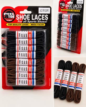 Lotto lacci per scarpe 100 cm neri e marroni
