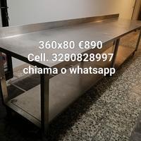 tavolo acciaio inox 360cm