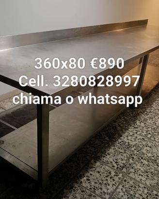 tavolo acciaio inox 360cm