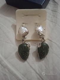 orecchini argento e perle