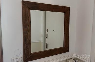 Specchio da Parete - Legno Massiccio 80x80 cm