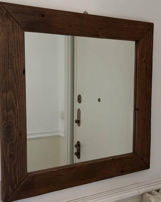 Specchio da Parete - Legno Massiccio 80x80 cm