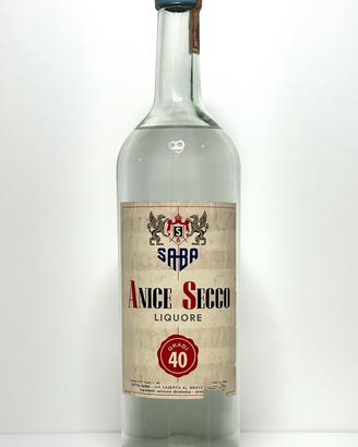 Bottiglia vintage di Anice Secco Saba