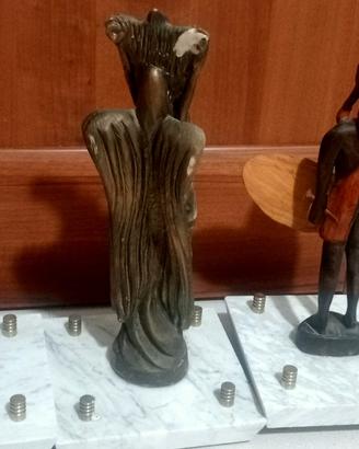 Lotto 3 vecchie statue africane tibali 