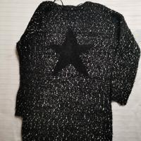 cardigan aperto con stella sulla schiena