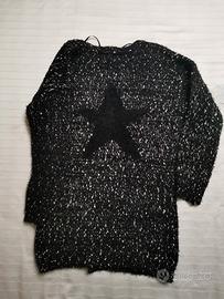cardigan aperto con stella sulla schiena