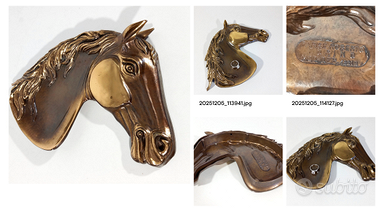 Posacenere vintage in ottone firmato dall'artista