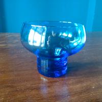 Vasetto vetro blu basso