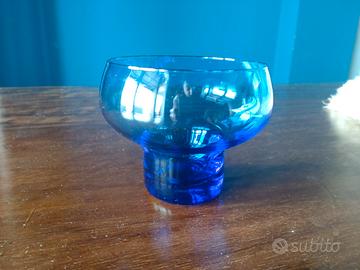 Vasetto vetro blu basso