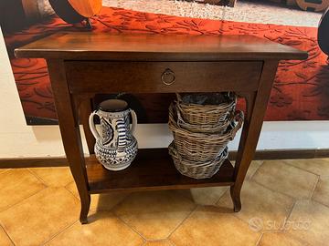 Porta TV Arte Povera in Noce Massello