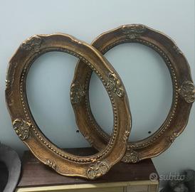 2 Cornici Ovali di legno dorate primi 900'