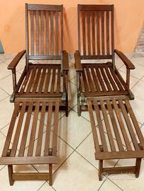 2 sedie a sdraio in legno 