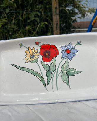 piatto rettangolare in ceramica