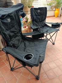 Sedie da campeggio extralarge accessoriate.