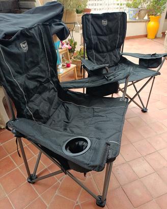 Sedie da campeggio extralarge accessoriate.