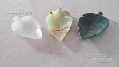 Portasapone/Portaoggetti foglia in marmo