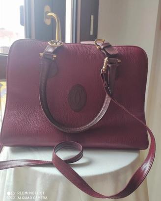 Borsa Must de Cartier vintage in pelle bordeaux