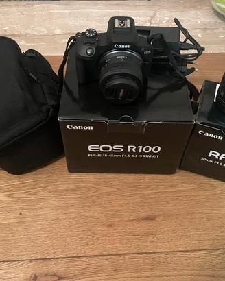 Canon r100 + rf 18-45mm + rf 50mm 1.8