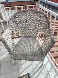sedia legno e vimini 