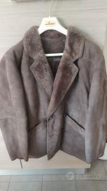 cappotto in montone marrone sherling taglia 54