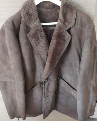 cappotto in montone marrone sherling taglia 54