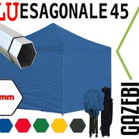 Gazebo 3x3 pieghevole ALLUMINIO blu tendone stand