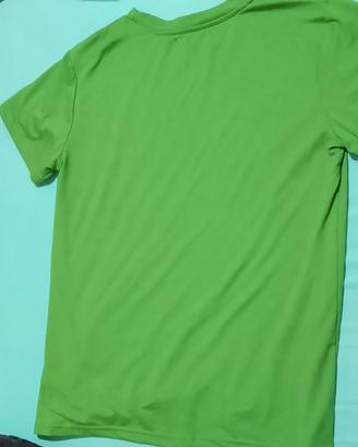 t- shirt unisex " SHEIN" verde prato,tg S, Nuova