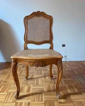 Sedia in noce e paglia di vienna