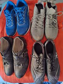 Lotto 4 paia di scarpe calcio, running, passeggio 