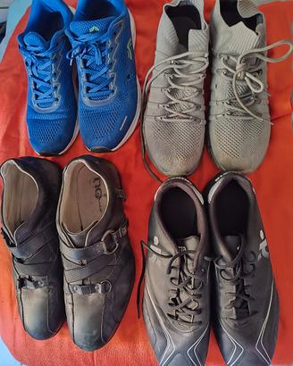 Lotto 4 paia di scarpe calcio, running, passeggio 