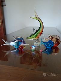 Set di 7 pesci in vetro – alcuni in vetro di Muran