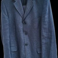 Abito in lino 100% colore blu gessato taglia 50