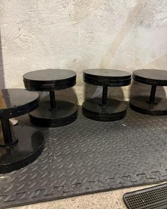 Set 3 coppie manubri neri 10-20-30kg