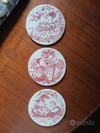 N. 3 piatti decorativi del danese Bjørn Wiinblad