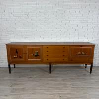 Credenza italiana anni '50 in noce rigatino
