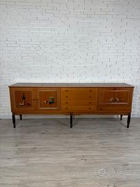 Credenza italiana anni '50 in noce rigatino