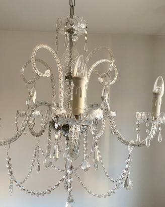 Lampadario in vetro 4 bracci