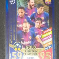 Match attax UCL 17/18 PES1 Barcelona Attack Gold 