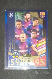 Match attax UCL 17/18 PES1 Barcelona Attack Gold 