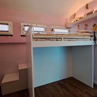 Letto a soppalco singolo con cassetti contenitori