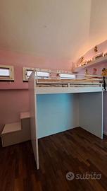 Letto a soppalco singolo con cassetti contenitori